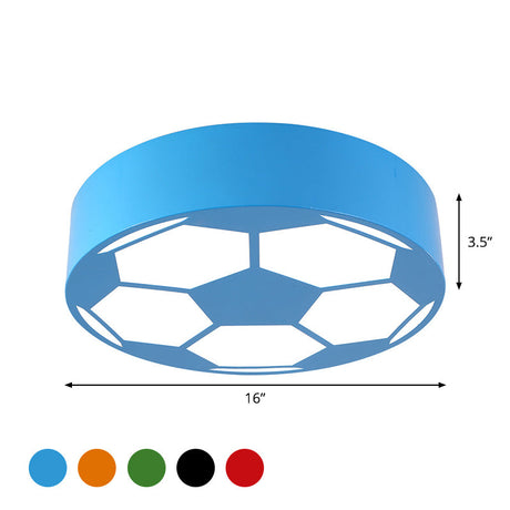 Colorful Football Flushmount Childrens Led Ceiling Light With Acrylic Shade