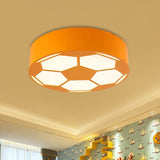 Colorful Football Flushmount Childrens Led Ceiling Light With Acrylic Shade