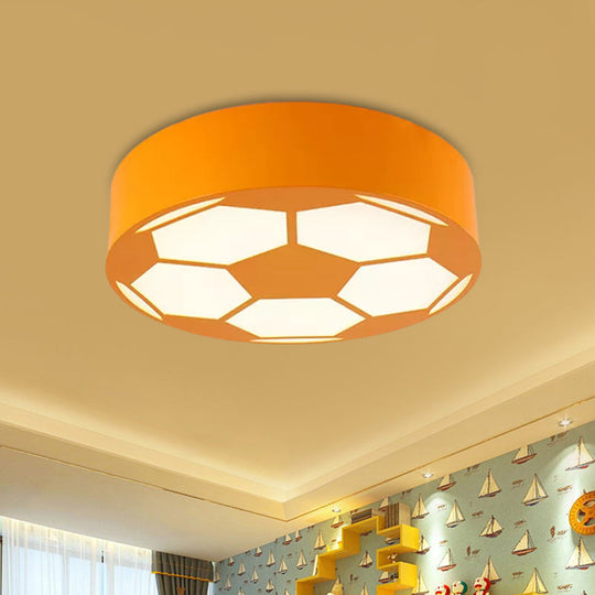 Colorful Football Flushmount Childrens Led Ceiling Light With Acrylic Shade