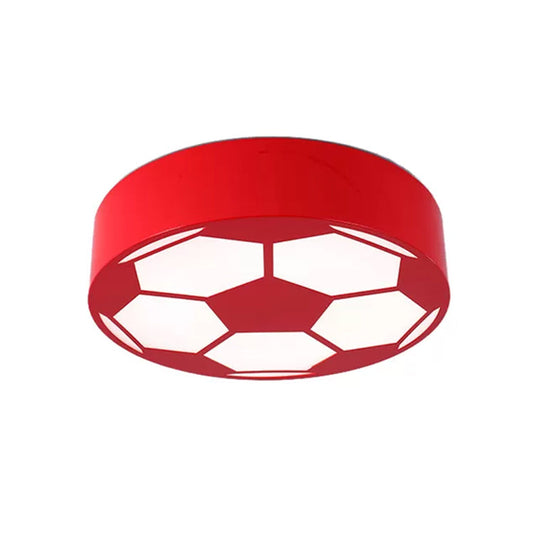Colorful Football Flushmount Children’s Led Ceiling Light With Acrylic Shade