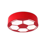 Colorful Football Flushmount Childrens Led Ceiling Light With Acrylic Shade