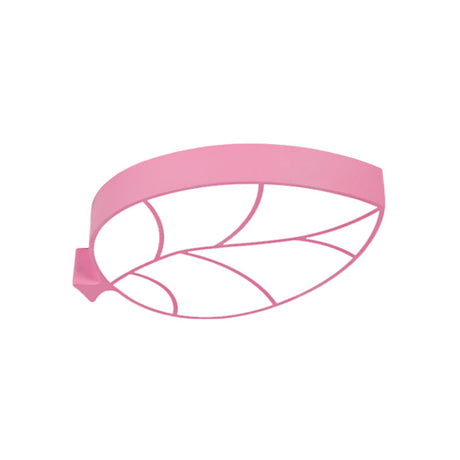 Led Childrens Flush Mount Fixture With Acrylic Leaf-Like Shade In Red/Pink/Yellow - Warm/White Light