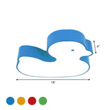 Little Duck Led Flush Mount Childrens Lamp With Colorful Acrylic Close To Ceiling Fixture