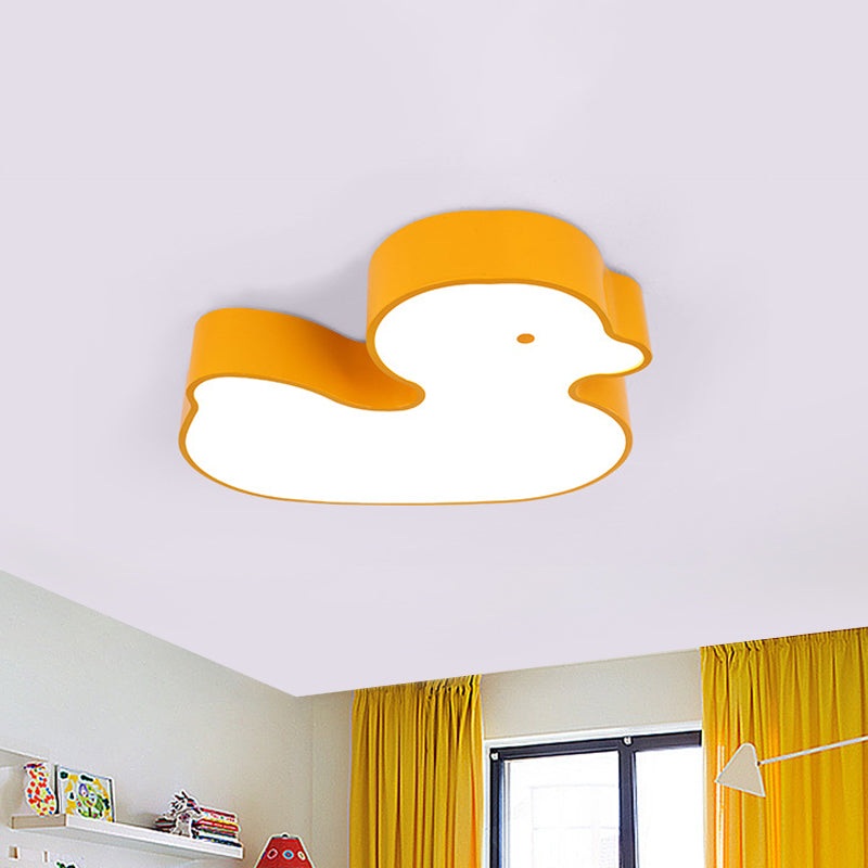Little Duck Led Flush Mount Children’s Lamp With Colorful Acrylic Close To Ceiling Fixture
