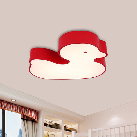 Little Duck Led Flush Mount Childrens Lamp With Colorful Acrylic Close To Ceiling Fixture