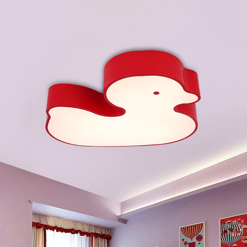 Little Duck Led Flush Mount Children’s Lamp With Colorful Acrylic Close To Ceiling Fixture
