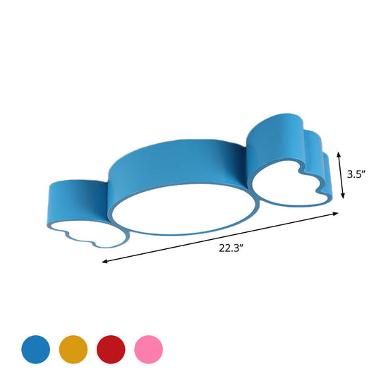 Led Candy Pendant Light For Children’s Room - Red/Pink/Yellow Flush Mount Ceiling Fixture With