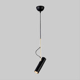 Minimalist Cylinder Metallic Pendant Light Fixture - 1 Bulb Black/White Warm/White