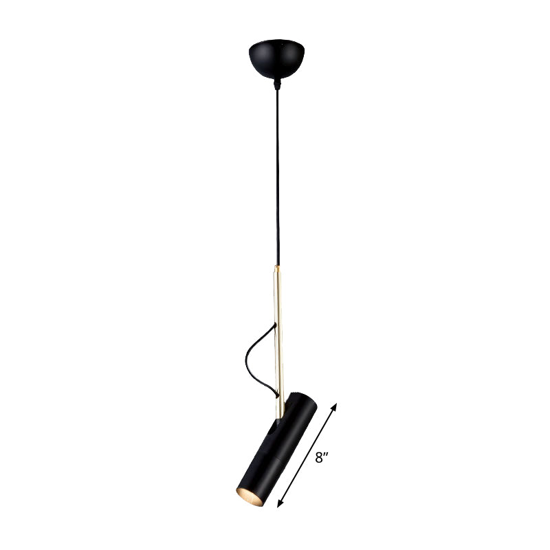 Minimalist Cylinder Metallic Pendant Light Fixture - 1 Bulb Black/White Warm/White