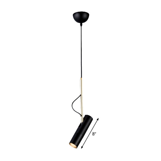 Minimalist Cylinder Metallic Pendant Light Fixture - 1 Bulb Black/White Warm/White