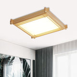 Minimalist Wood Oblong Led Ceiling Light In Beige - 3 Sizes (14’/19.5’/23’) Warm/White / 14’ Warm