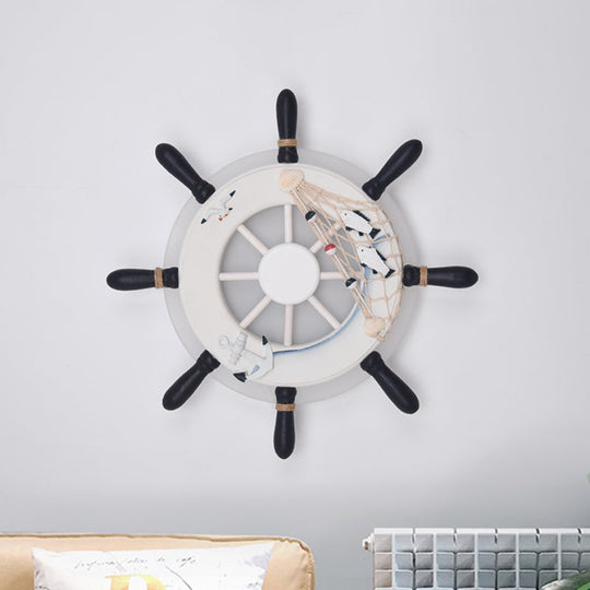 Rudder Bedside Wall Lamp - Acrylic Led Creative Lighting In Light Blue/White