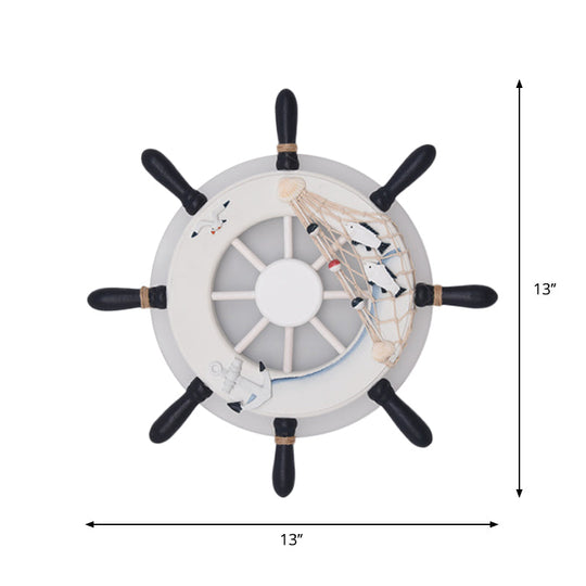 Rudder Bedside Wall Lamp - Acrylic Led Creative Lighting In Light Blue/White