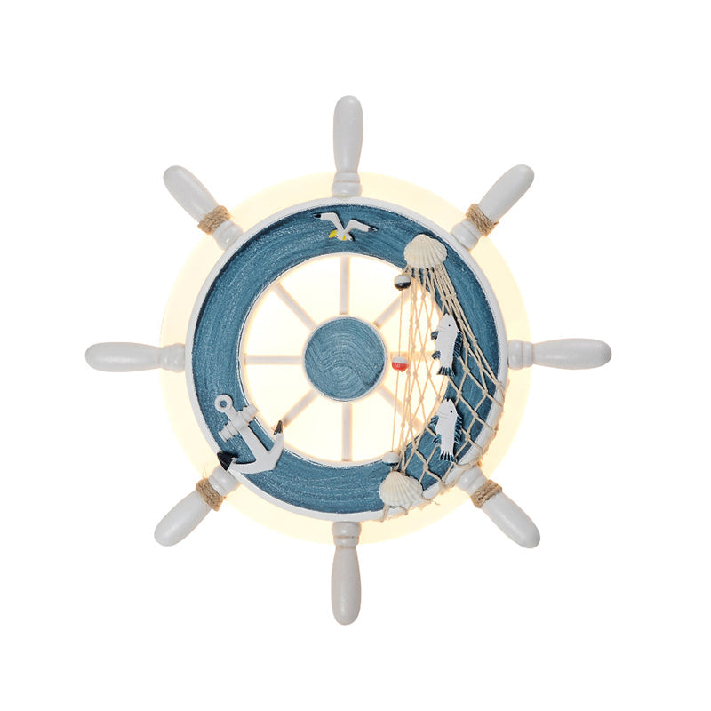 Rudder Bedside Wall Lamp - Acrylic Led Creative Lighting In Light Blue/White