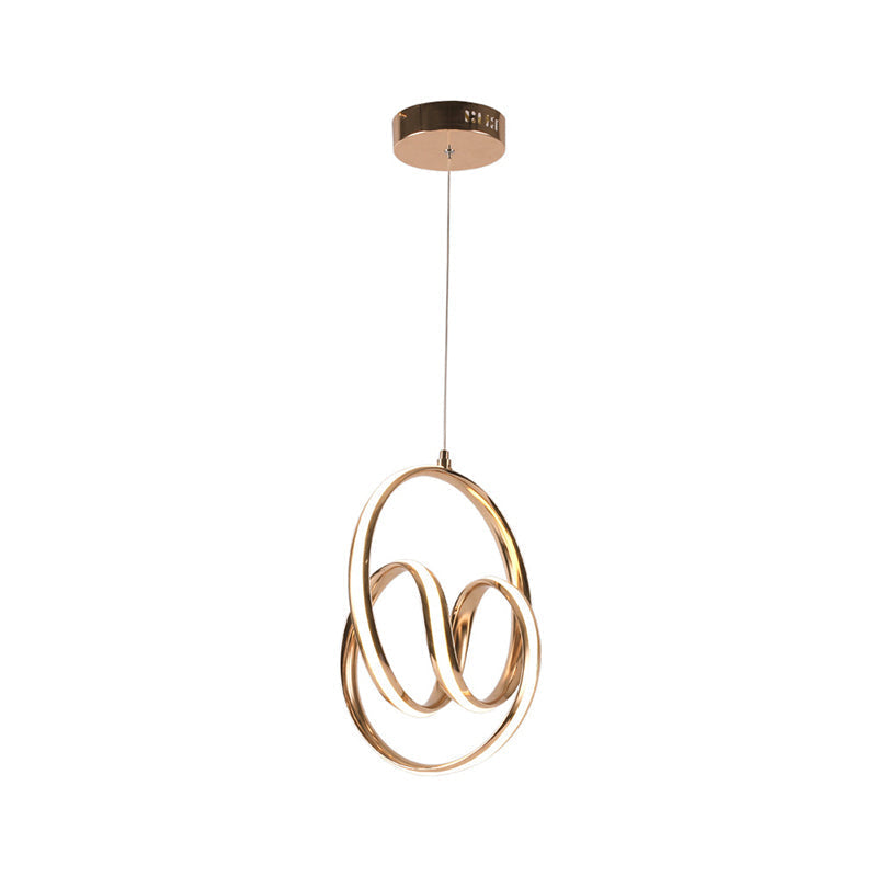 Rose Gold Aluminum Led Pendant Lighting - Simplicity And Warm/White Light