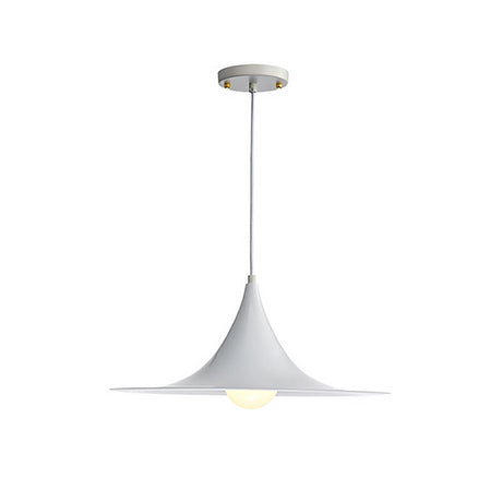 Nordic Style Flared Suspension Light - Metal 1 Black/White/Gold Hanging Ceiling Fixture