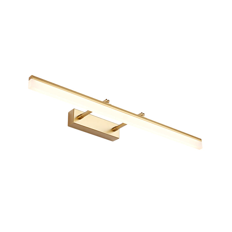 Modern Linear Acrylic Vanity Lamp: 16/19.5 Led Gold Wall Lighting Fixture