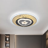 Modern Led Grey Star/Loving Heart Ceiling Lamp For Bedroom
