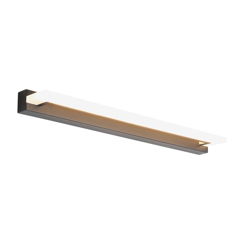 Modern Black Led Bathroom Vanity Light With Acrylic Shade - Warm/White