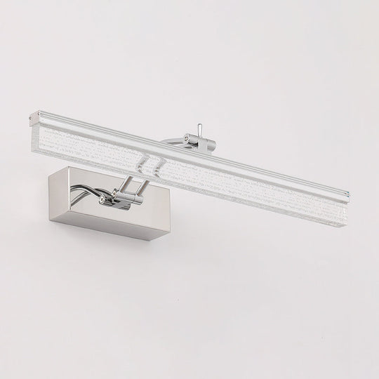 Modern Led Bathroom Wall Vanity Light With Rectangle Acrylic Shade And Warm/White