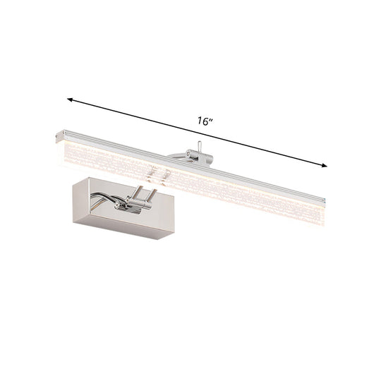 Modern Led Bathroom Wall Vanity Light With Rectangle Acrylic Shade And Warm/White