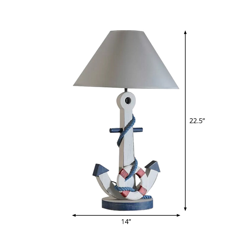Rosanna - Fabric Task Lighting Kids Desk Lamp Conical Shape Single Bulb White