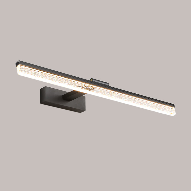 Modern Black Led Wall Light With Acrylic Shade - Streamlined Vanity Lighting In Warm/White