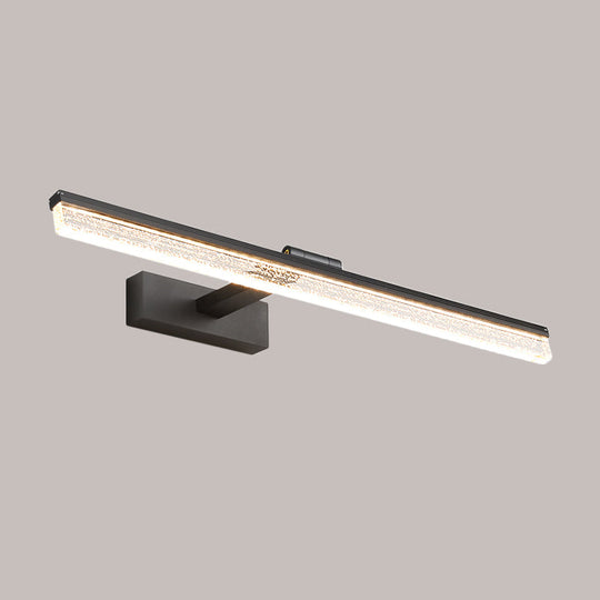 Modern Black Led Wall Light With Acrylic Shade - Streamlined Vanity Lighting In Warm/White