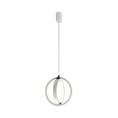 Modern Led Pendant Light With Crossed Ring Design - Black/White Metallic Shade In Warm/White Black /