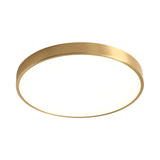 Modern Led Brass Ceiling Light Fixture For Bedroom - Square/Round Metallic Flush Mount