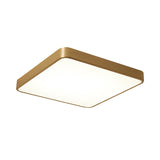 Modern Led Brass Ceiling Light Fixture For Bedroom - Square/Round Metallic Flush Mount