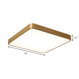 Modern Led Brass Ceiling Light Fixture For Bedroom - Square/Round Metallic Flush Mount