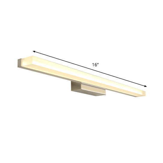 Led Nickel Wall Sconce Light With Modern Style For Toilets Elongated Acrylic Vanity Lighting