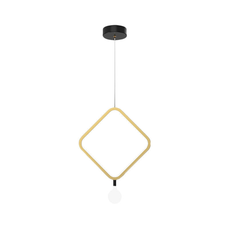 Minimal Aluminum Led Pendant Lamp With Milk Glass Shade - Warm/White Light