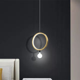 Minimal Aluminum Led Pendant Lamp With Milk Glass Shade - Warm/White Light Brass / White Round