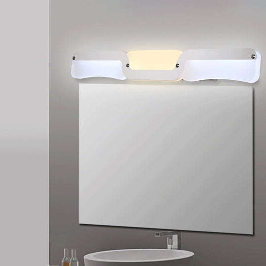 Ultra-Thin Modern Led Vanity Sconce Light In Chrome - Warm/White Lighting Fixture