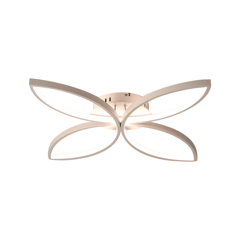 Clover Metallic Led Ceiling Light In Warm/White - Modern Semi Flush Mount 23’/29’ Wide