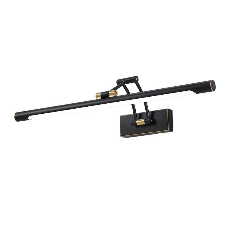 Contemporary Metallic Led Vanity Light With Mirror Cabinet Black Sconce