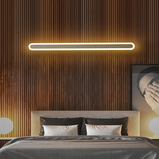 Modern Led Wall Sconce - White Elongated Acrylic Light Warm/White Lighting / Warm