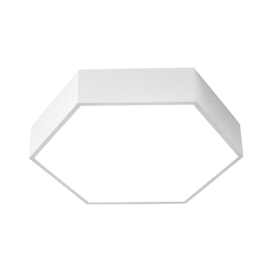 Children’s Hexagon Led Flush Ceiling Light In Macaroon Acrylic: Red/Yellow/Green Mount Lighting