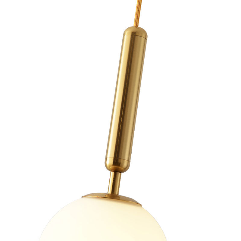 Modernist Spherical White Glass Pendant Light - 1 6/8/10 Wide Black/Gold Hanging Fixture