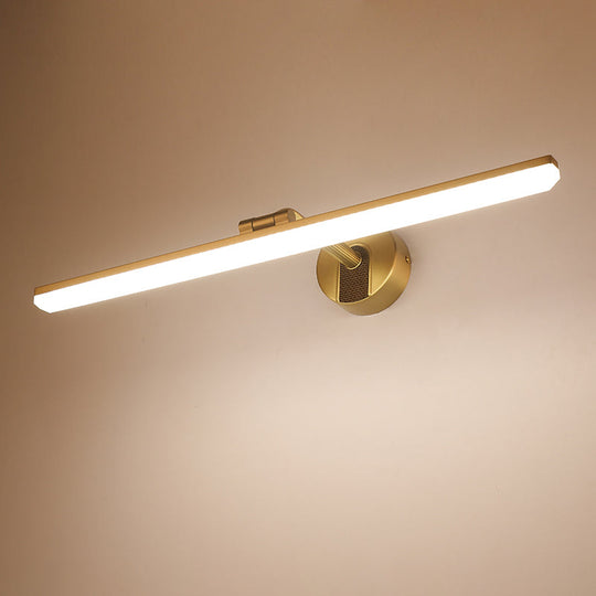 Sleek Led Vanity Wall Light In Black/Gold For Modern Bathrooms