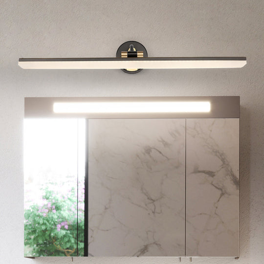 Sleek Led Vanity Wall Light In Black/Gold For Modern Bathrooms
