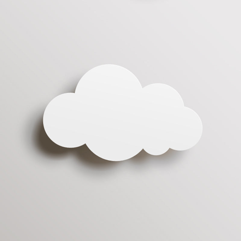 Colorful Cartoon Led Cloud Wall Sconce With Metallic Shade - Pink Yellow Blue