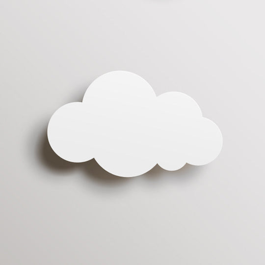 Colorful Cartoon Led Cloud Wall Sconce With Metallic Shade - Pink Yellow Blue