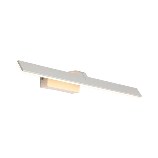 Sleek Metal Led Vanity Lighting Fixture - Rectangle Toilet Wall Light Sconce In White