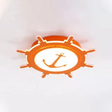 Colorful Cartoon Rudder Led Ceiling Lamp For Girls Bedroom Orange / 16.5