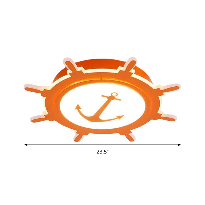 Colorful Cartoon Rudder Led Ceiling Lamp For Girls Bedroom