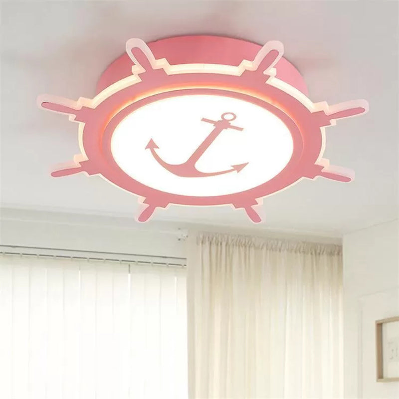 Colorful Cartoon Rudder Led Ceiling Lamp For Girls’ Bedroom