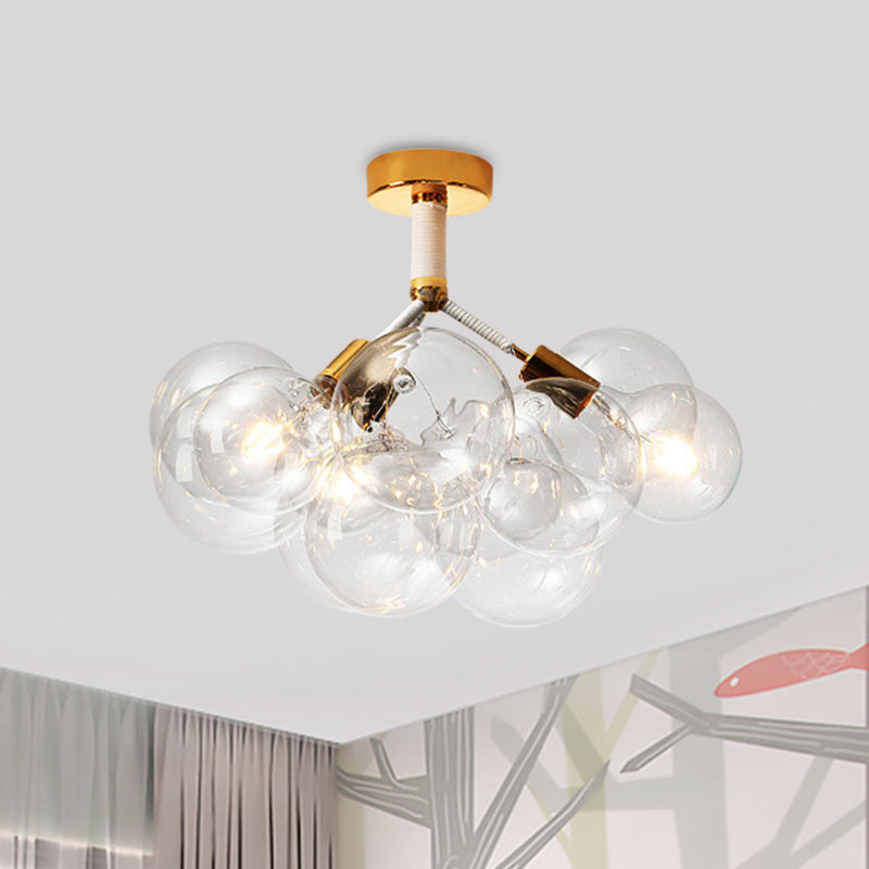 Clear Glass Bubble Ceiling Light For Child’s Bedroom Or Hallway - Simple Semi - Flush Mount